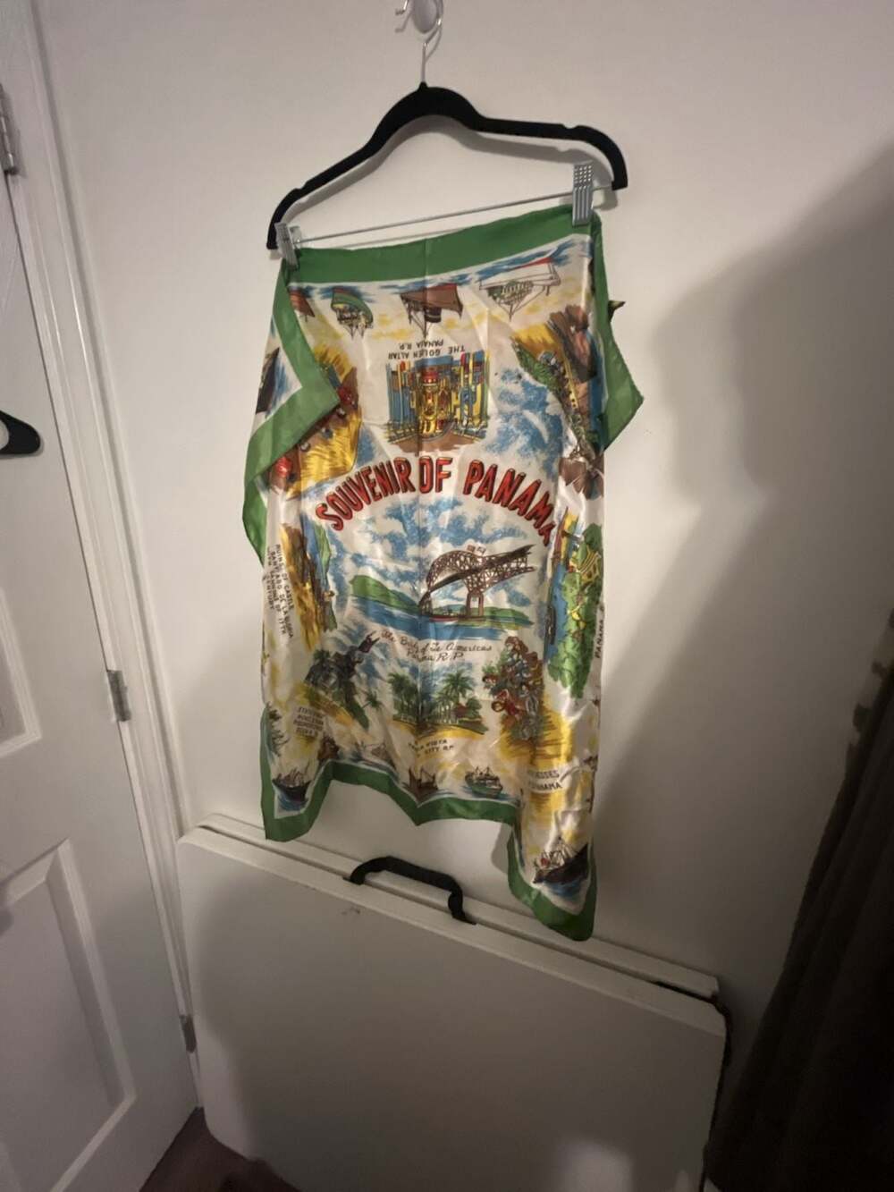 Vintage Souvenir of Panama Silk Scarf